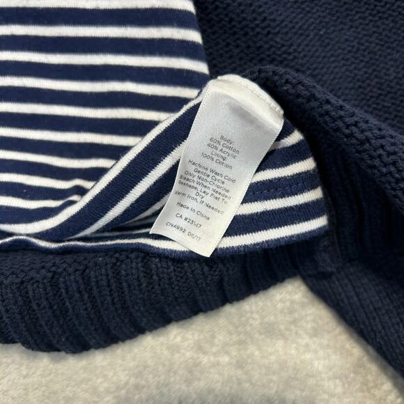 Talbots Blue Ruffle Cardigan Womens Medium Tie Waist Lined Pockets Cotton Blend - Picture 11 of 12